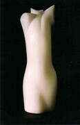 Adolescent Figure in Stone 1 Alabaster h. 30 cm. 1990  Private collection