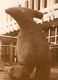 Figure on a rock.Selkirk College Castlegar B.C. Concrete 1974 h. 1.2 m