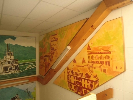 heritage mural 5 Standing on the top landing looking back and right.