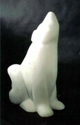 Howling Wolf  Anhydrite Alabaster h. 40cm Private Collection