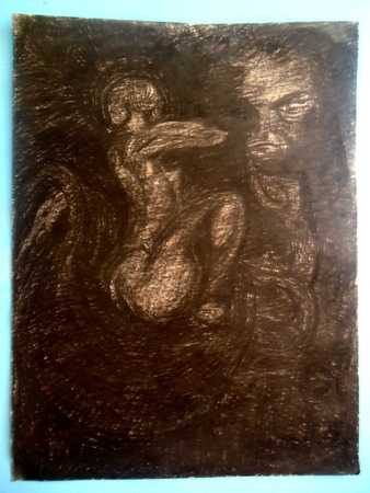 Obsessed. 1992. Charcoal on paper. 22" x 30".