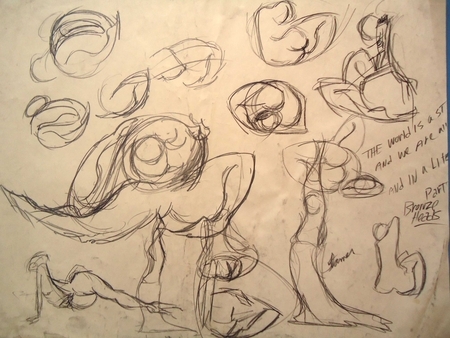 Figure studies. Charcoal on paper. 22"x 30"