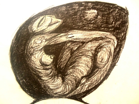 Figure study.  1986.  Charcoal on paper. 1990