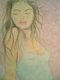 Woman sitting. 1986. Pastel on Paper. 22" x 30".