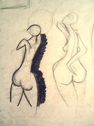 Figure studies. 190. Charcoal on paper. 22' x30".