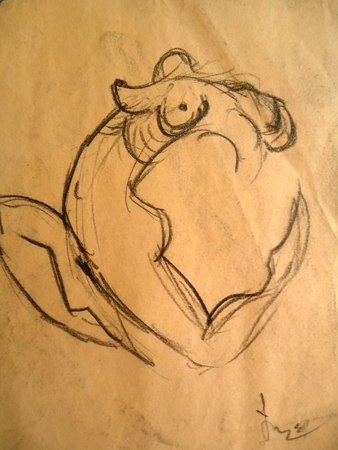 Figure dancing. Charcoal on paper.