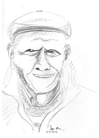 Market Vender #2. Pencil on Paper Turkey 2012