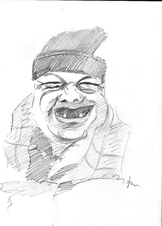 Market Vender. #1 pencil on paper. Turkey 2012