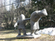 Walking into the wind. Reinforced concrete. h 1.3 m. 2004.
