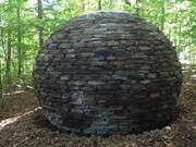 Atmo-sphere 1000 stones. h. 2.5 metres. 2013. Haliburton Sculpture Forest. Haliburton Ontario.