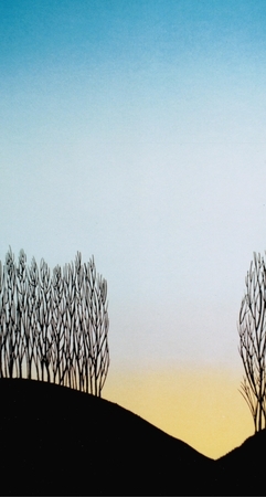 Winter sunset. Serigraph print. 22" x 30". 1980.