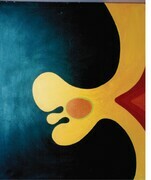 Composition # 6 Fertility series. Acrylic on canvas. 18' x 24" .