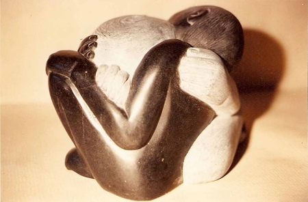 Black and White.  Serpentine. 20 cm.  1990