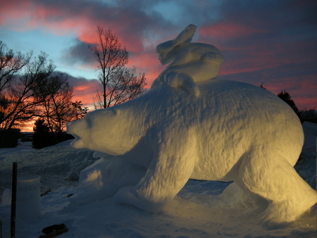 Girl riding a Polar Bear  Ft. St. John  2009   Snow