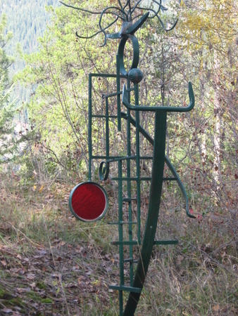 Pan. Welded Steel, Stained Glass .h. 2 metres