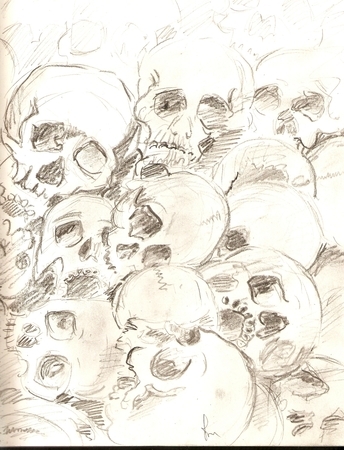 The Killing Fields..Cambodia..travel sketch. 2005