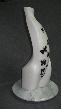 Girl in Love Engraved Marble h. 40cm. 2010.  Private Collection
